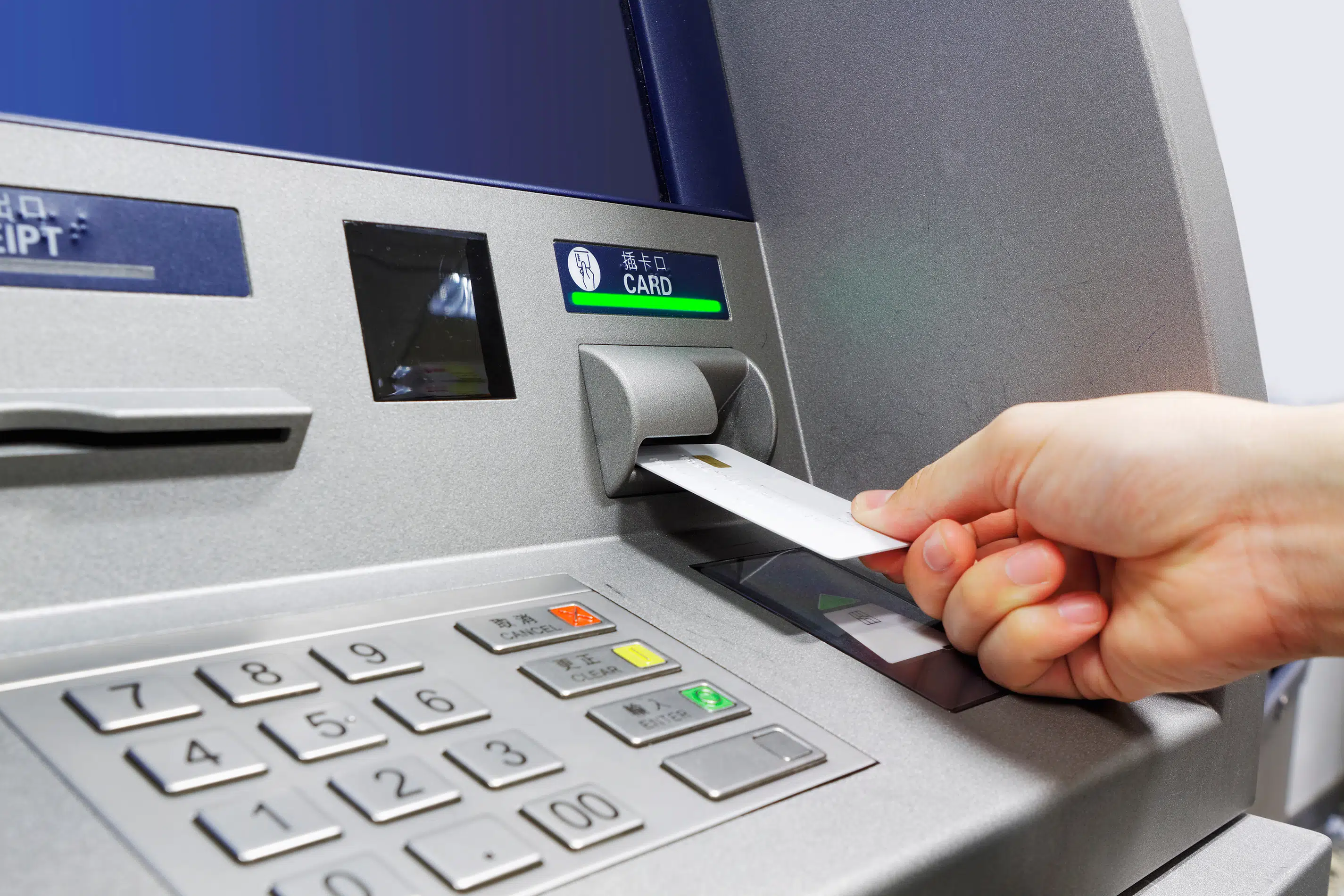 Atm Person Inserting Card